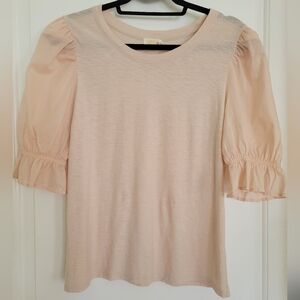 Nation LTD Los Angeles Pink Puff Sleeve T shirt XL